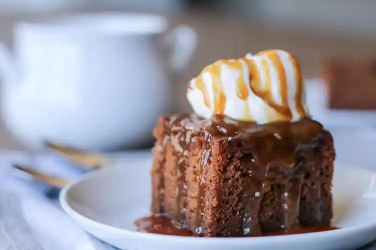 sticky toffee pudding with (bourbon) salted caramel sauce