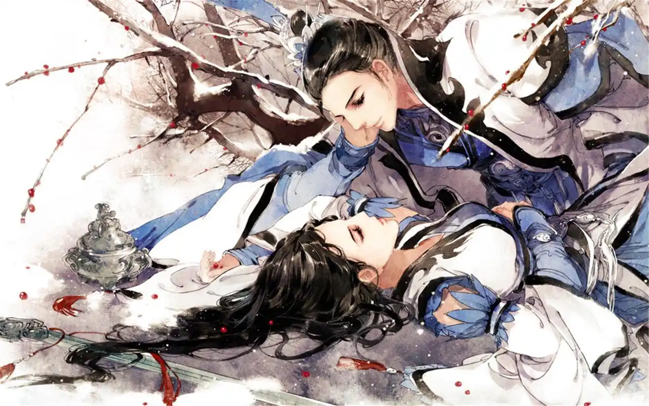 古风耽美手绘美男仿水墨风唯美高清桌面壁纸(一),是美桌网www.