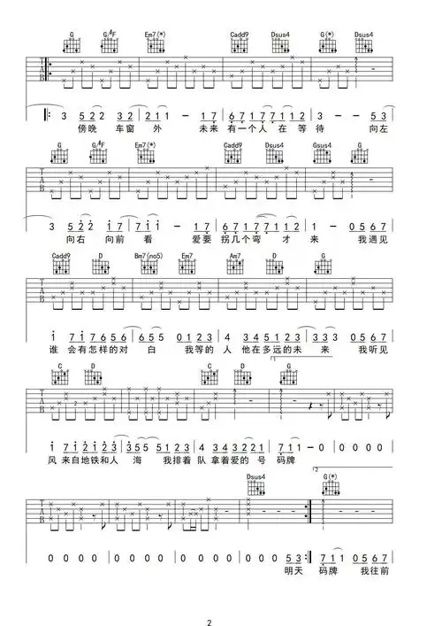 孙燕姿《遇见》吉他谱 c调简单版 孙燕姿歌曲歌词含义