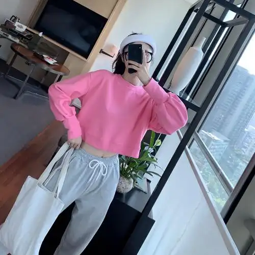 实拍2020新款秋季网红洋气质减龄小香风卫衣套装裤子女两件套