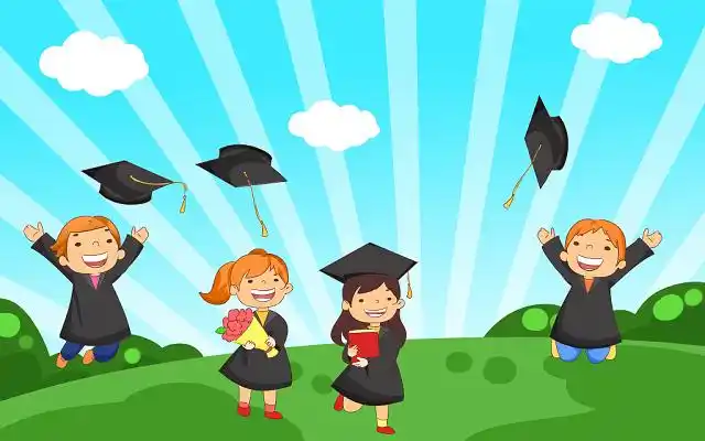 卡通手绘毕业典礼海报背景素材