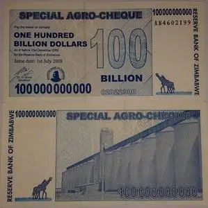 2008年版全新津巴布韦元1000亿 保真连号外国钱币外币收藏