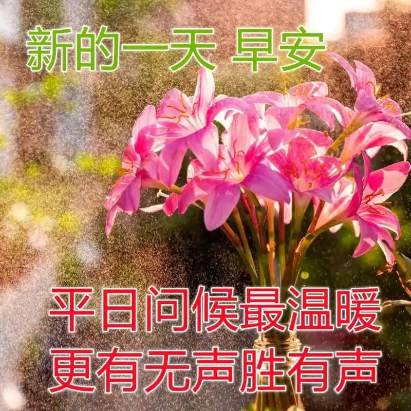 周六最新早上好问候动态图带字 最美早安问候图片带字温馨