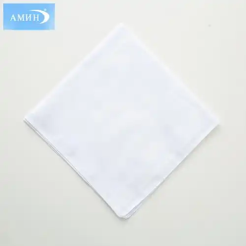 40cm纯棉白色扎染方巾 全棉缎纹素色手帕 可加logo 儿童diy绘画