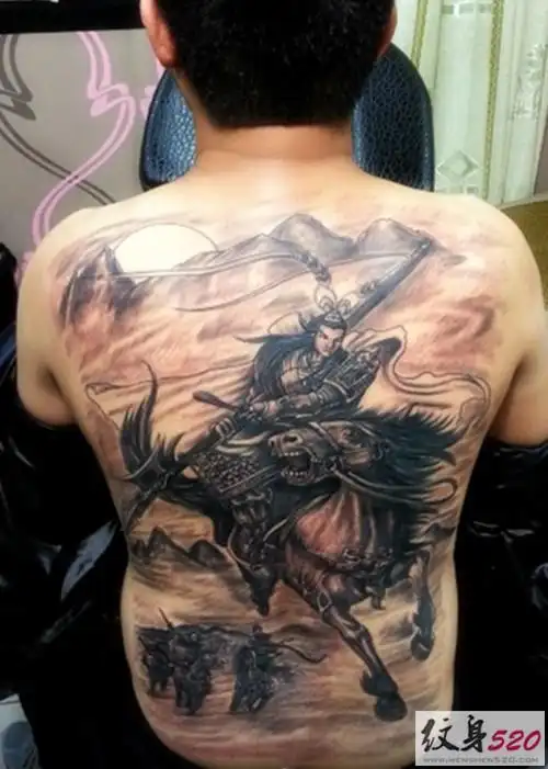 三国第一猛将——吕布纹身图案