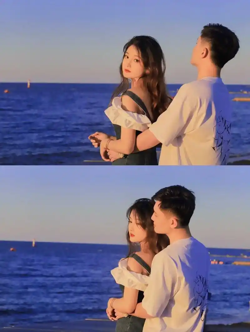 光与路契合,月与海浪漫.#相册里的夏天 #情侣拍照姿势 #爱 - 抖音
