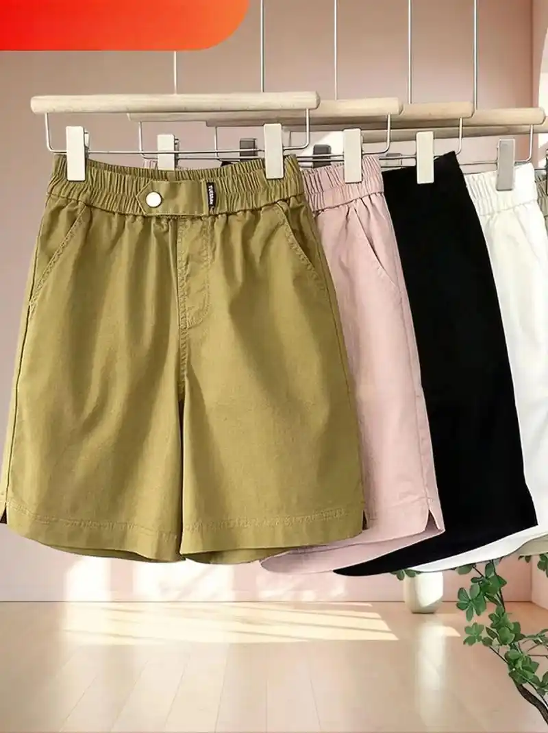 五分短裤女2024夏季薄款纯色宽松大码