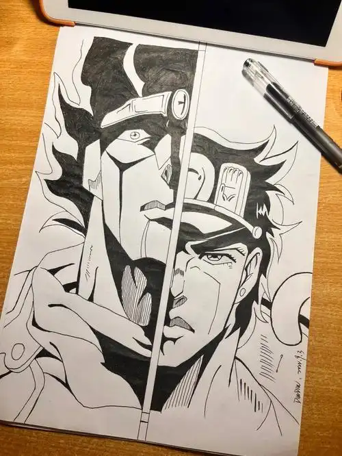 真的好帅啊啊啊啊啊#空条承太郎  #jojo  #jojo的奇妙冒险  #动漫手绘