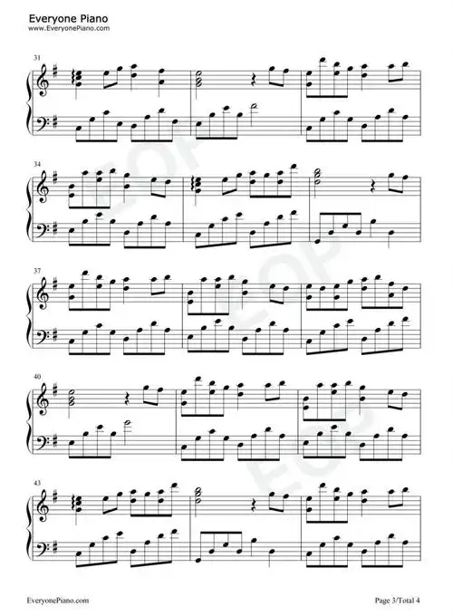 抖音热歌谪仙钢琴谱