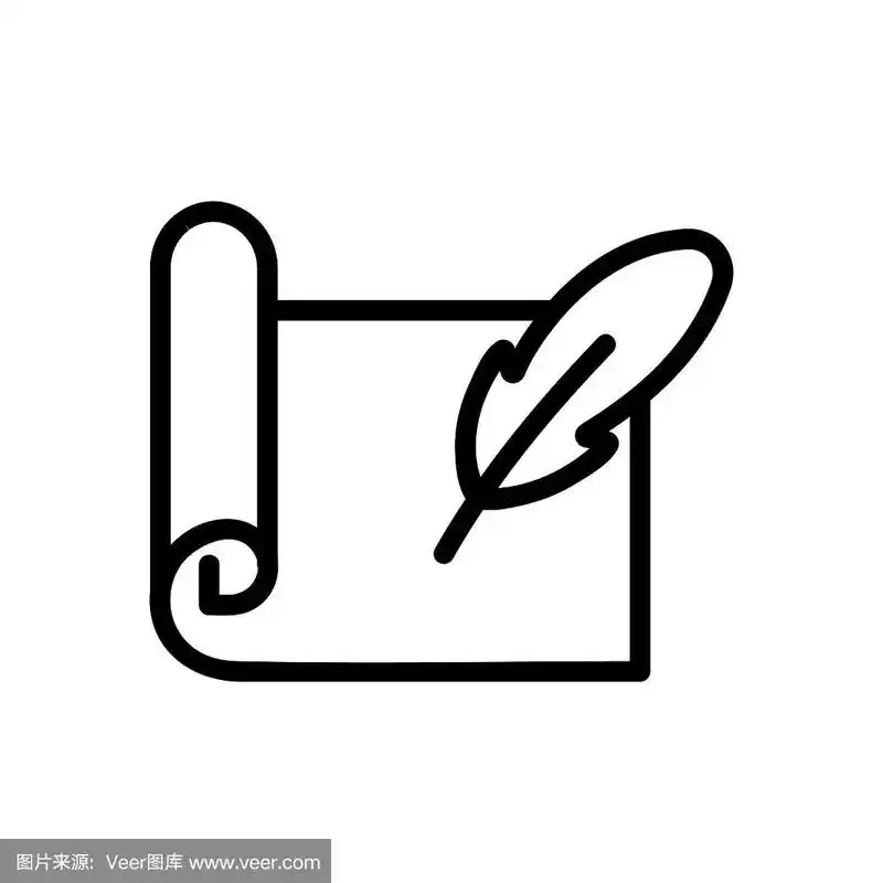 羊皮纸滚动图标矢量.孤立轮廓符号插图