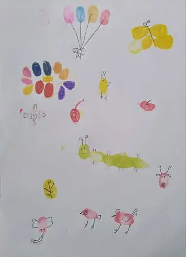 童年里的涂鸦——手指印泥画