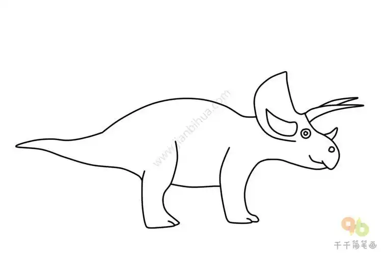 儿童学画画三角龙简笔画