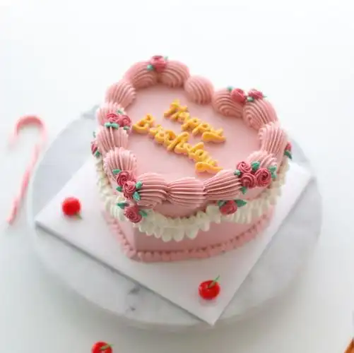 ins定制韩国复古小清新爱心动物奶油女友求婚新鲜生日蛋糕