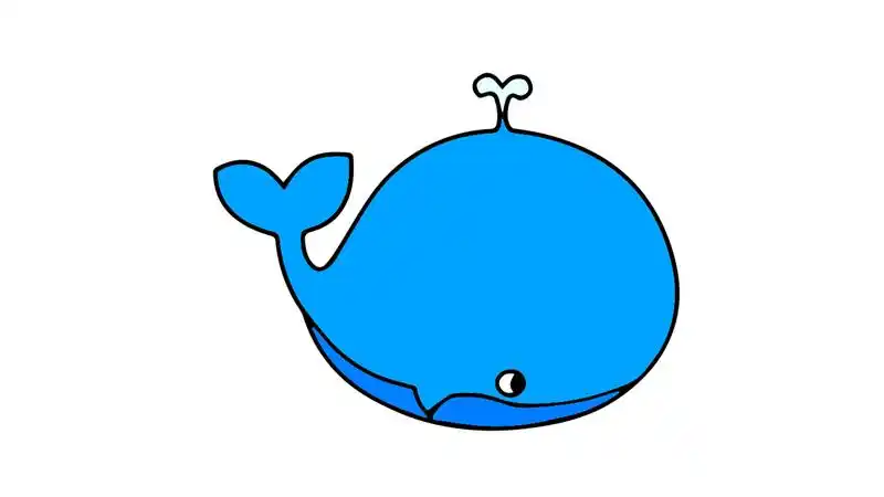 的简笔画萌鸡小队蓝色简笔画鲸鱼简笔画动物简笔画蓝色简单蓝色海豚