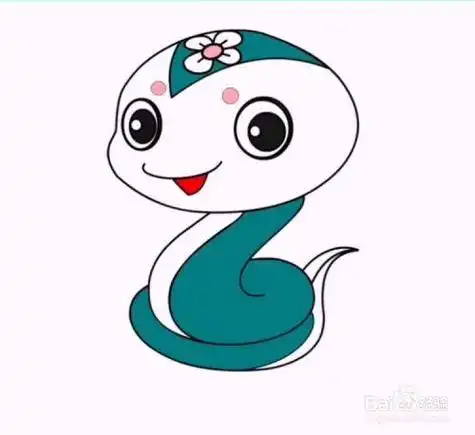 卡通蛇头像简笔画可爱