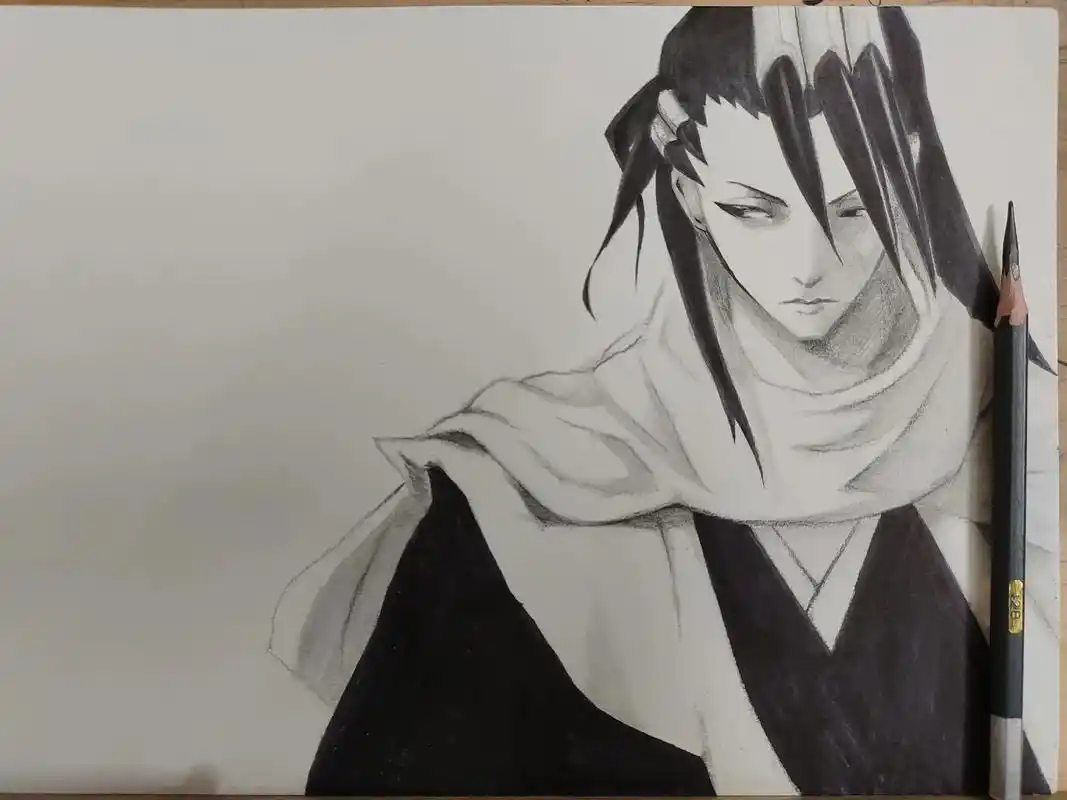 动漫 #动漫手绘 #死神#朽木白哉 #绘画过程  这大白好 - 抖音