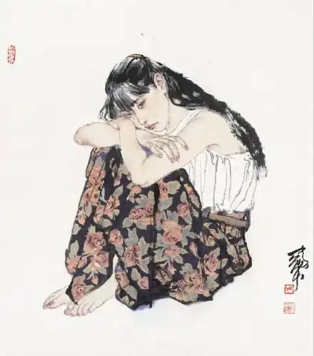 书画名家:何家英笔下的美女