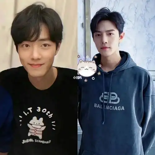 肖战   好吧,非要选择我要右边的.这个发型好像叫水冰月?