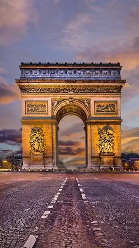 这是法国巴黎标志性建筑物,是现今世界上最大的圆供门!