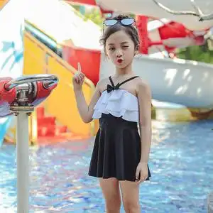 8儿童游泳衣套装9女童泳衣分体10中大童泳装备胖女孩泳裤12岁15.