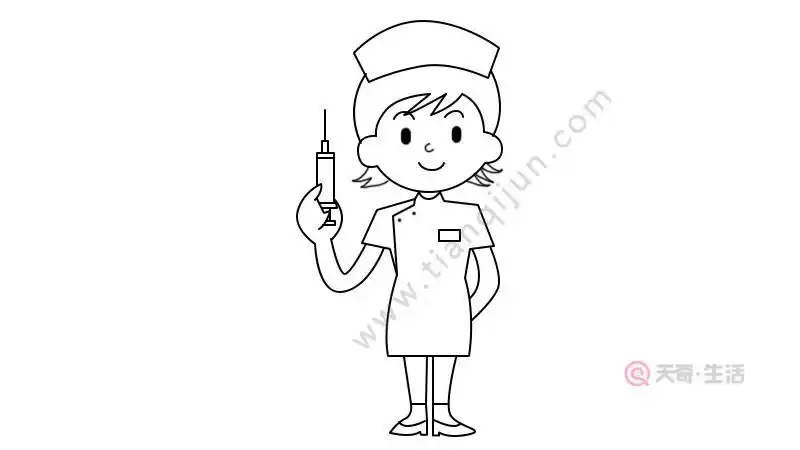护士打针简笔画