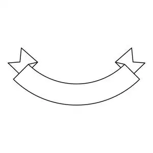 丝带标志图标,大纲样式插画