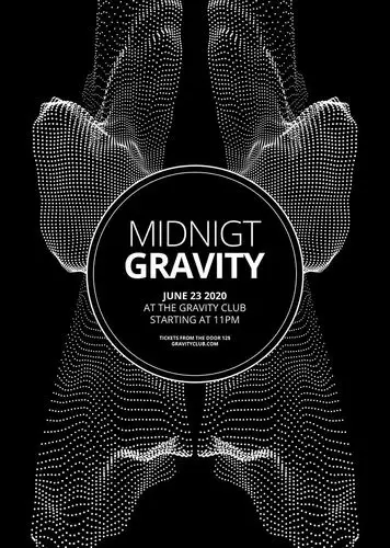 25款国外大师抽象炫酷黑白渐变元素时尚创意海报psd平面设计素材模板