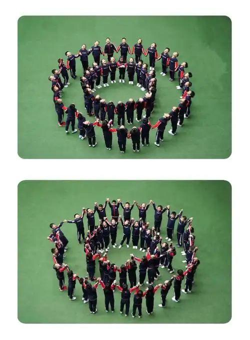 共绘同心圆——井大小学一年2班"最美班级"创意集体照