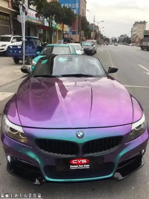 宝马z4-宝马炫彩紫改色,郑州影刻个性改色_中亚汽车网