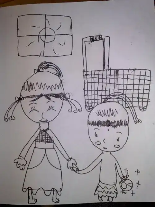 妈妈教妹妹学走路简笔画