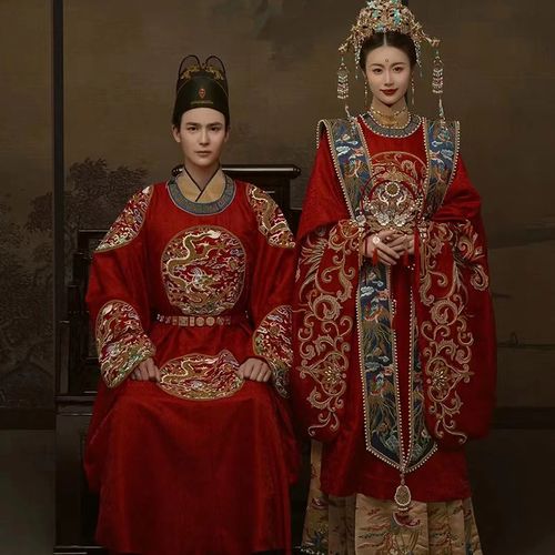 帛闻明制汉服婚服新款中式嫁衣结婚花嫁中国风凤冠霞帔男女套装