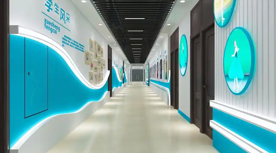 学校舞蹈走廊文化设计3d效果图