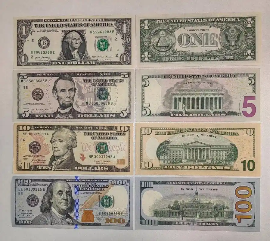 美元纸币 2美元的面值也搞到了,终于把美元纸币收集齐了