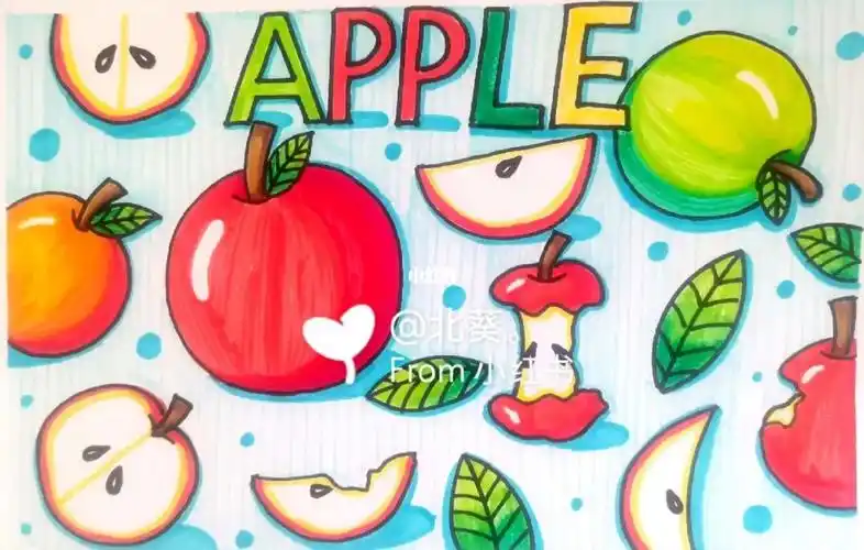 创意儿童画  #少儿创意美术  #幼儿创意美术  #涂色  #简笔画  #苹果