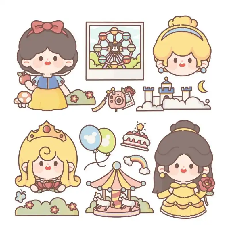 迪士尼公主q版小像合集 明天儿童节啦95可可爱爱过六一 #q版 #q版