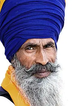 锡克教徒,男人,头像,印度,缠头巾,茂密,胡须