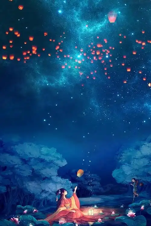 星空 孔明灯