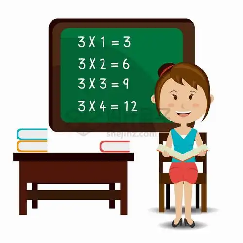 卡通老师正在讲台上黑板前讲课png图片免抠矢量素材