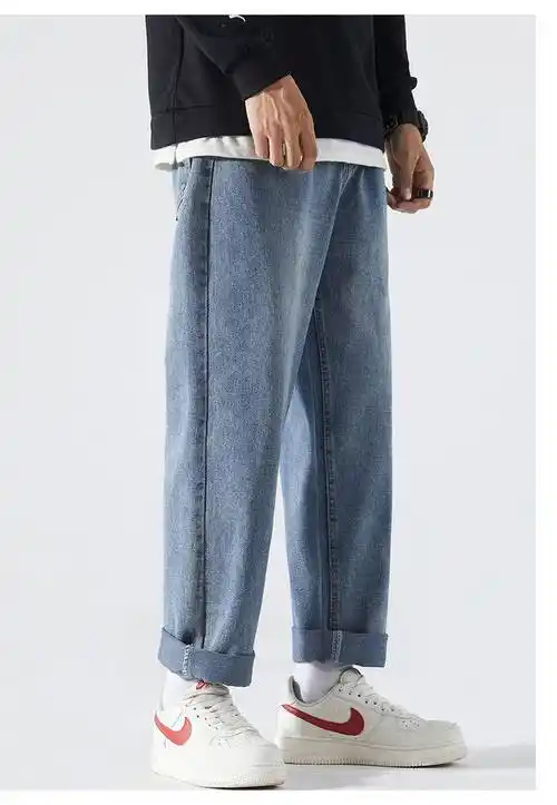 恒源祥同款牛仔裤男夏季裤子宽松百搭直筒阔腿裤春秋秋季男士男式男生