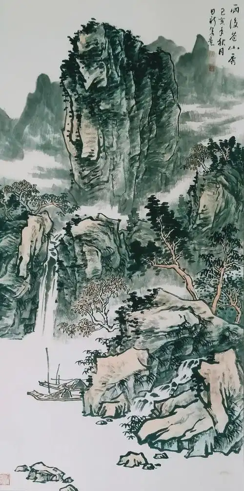 清新淡雅!姜日新写意山水画