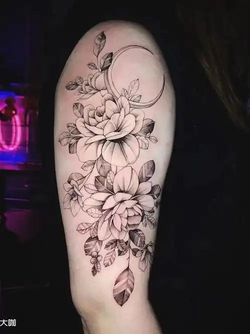 素花#_纹身图案手稿图片_lee的纹身作品集