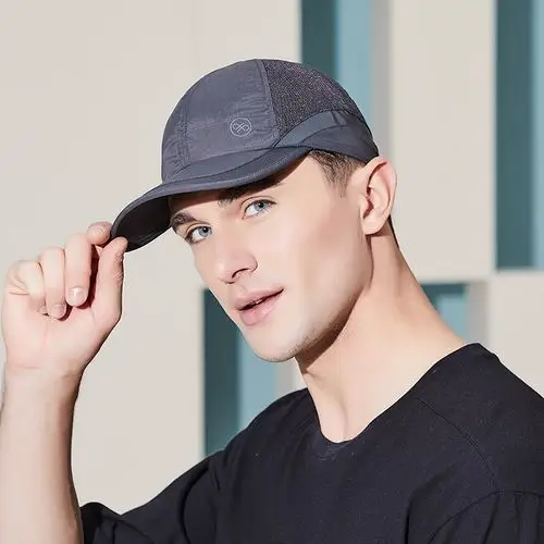 kenmont帽子男士夏季薄款棒球帽透气防晒鸭舌帽户外遮阳帽拼接反光男