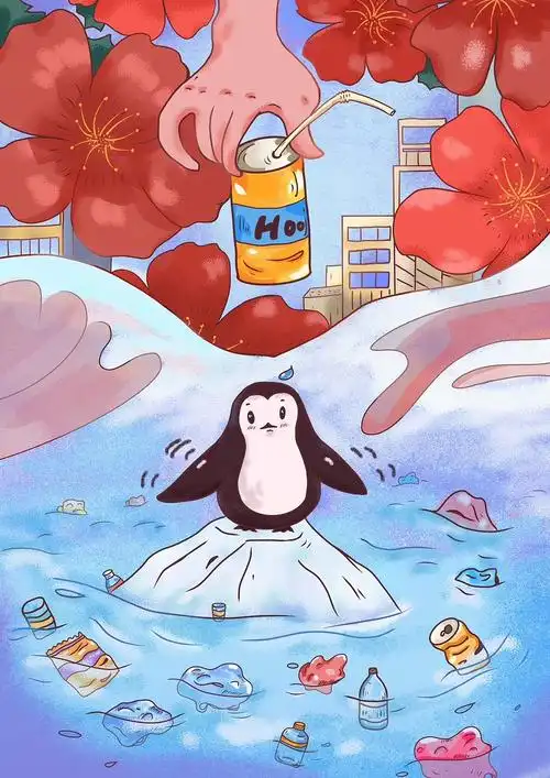 这组插画的主题是环保