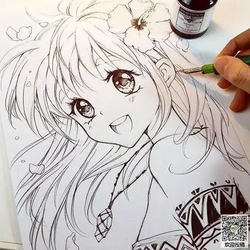 超好看的动漫女孩手绘