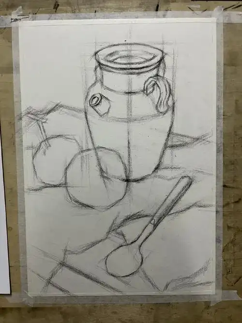 静物素描步骤图