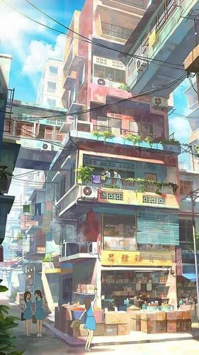 二次元街道壁纸你值得拥有(图片来源网络,侵权删)