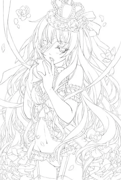 临摹稿 手绘 插画 线稿 手稿 黑白素材