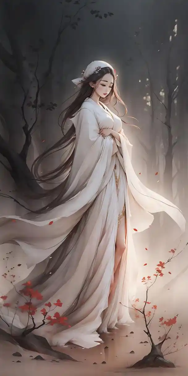 古风白衣飘飘女子#ai创作古风美女计划