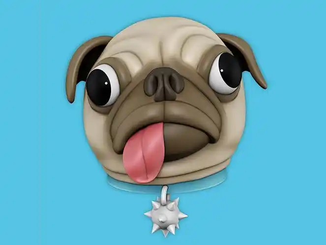 zbrush模型沙皮狗头像ztl模型pugsculpt