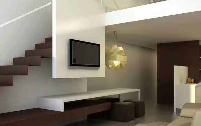 【电视背景墙】夹层楼梯电视背景墙参考方案